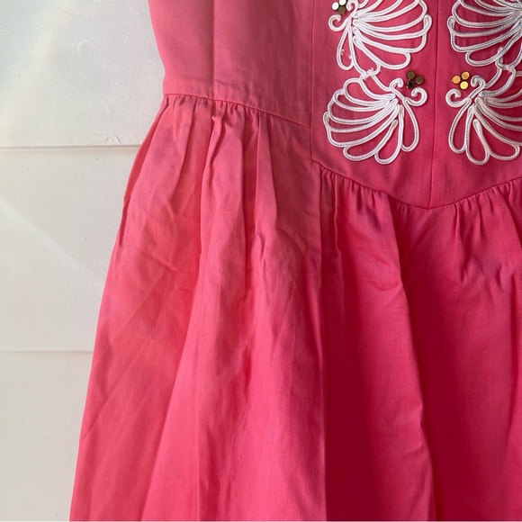 NWT Lily Pulitzer Mayfield Dress, Style 32874, Pink Salmon Seeing Stars Soutache - Picture 3 of 16